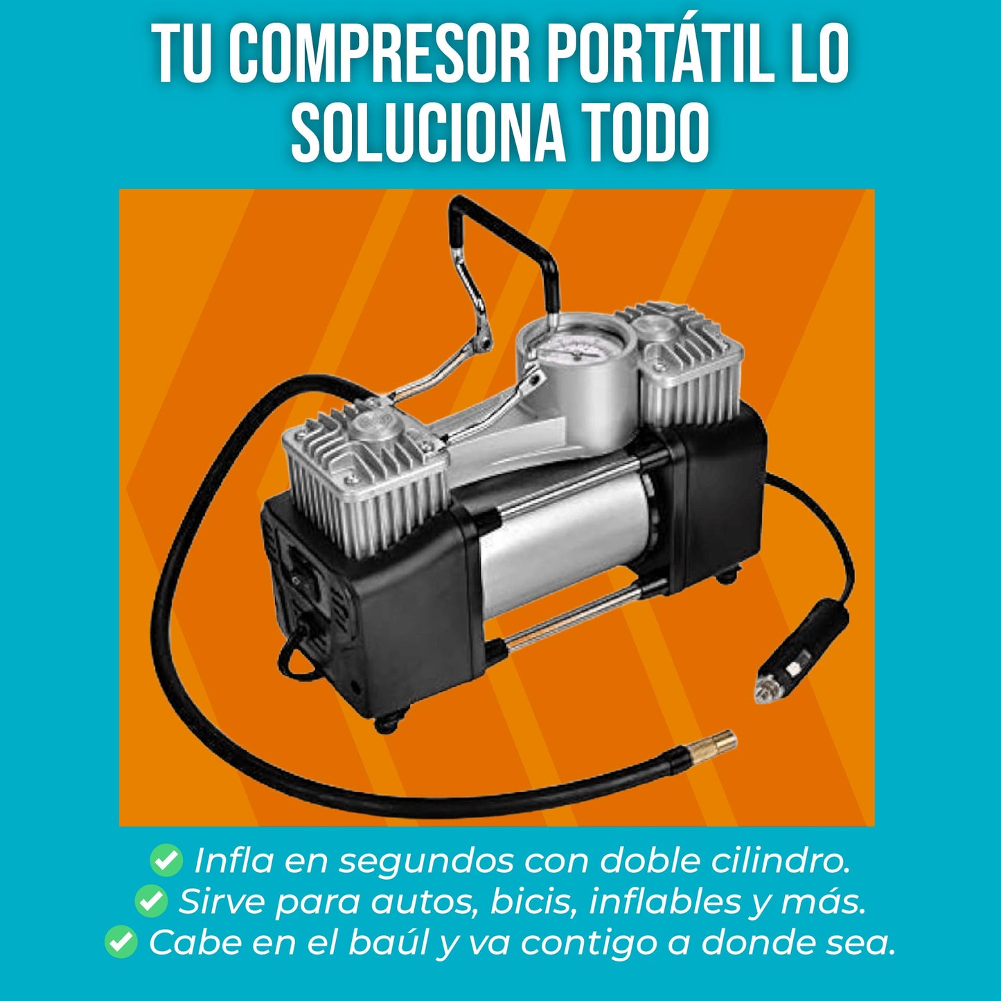 Compresor Portátil de Doble Cilindro