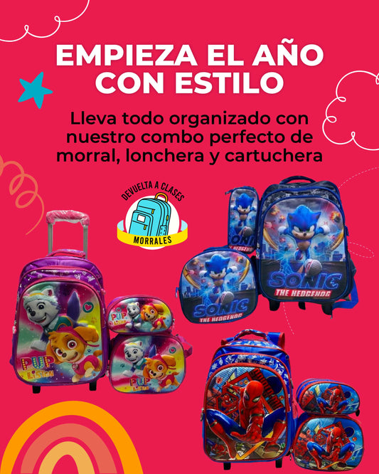 Morral Oficio Ruedas Lonchera Cartuchera