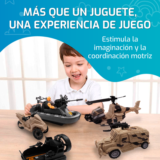 Set Vehículos Militares X5 Juguete Niños